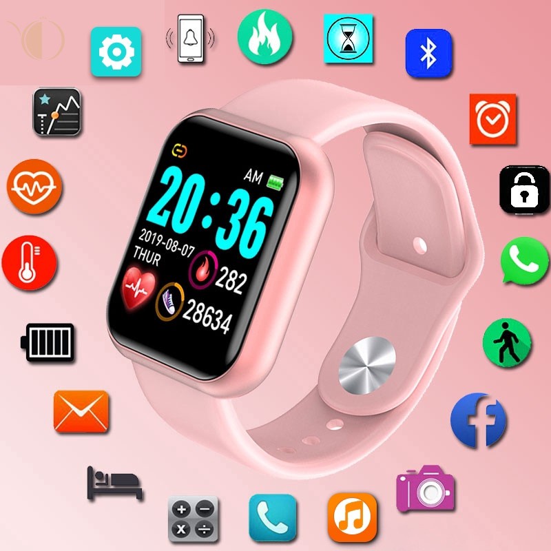 Reloj Inteligente 888 Rel Gio Y68 Proof D'Gua Digital Rosa  Hembra/Smartwatch Con Y Monitor 3c