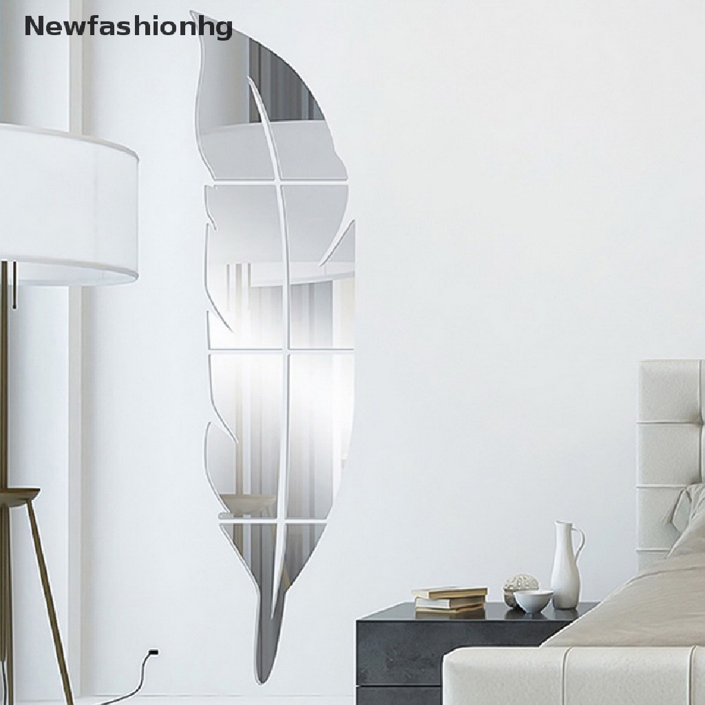 newfashionhg) diy pluma plume 3d espejo adhesivo de pared sala de estar  arte decoración del hogar vinilo adhesivo en venta