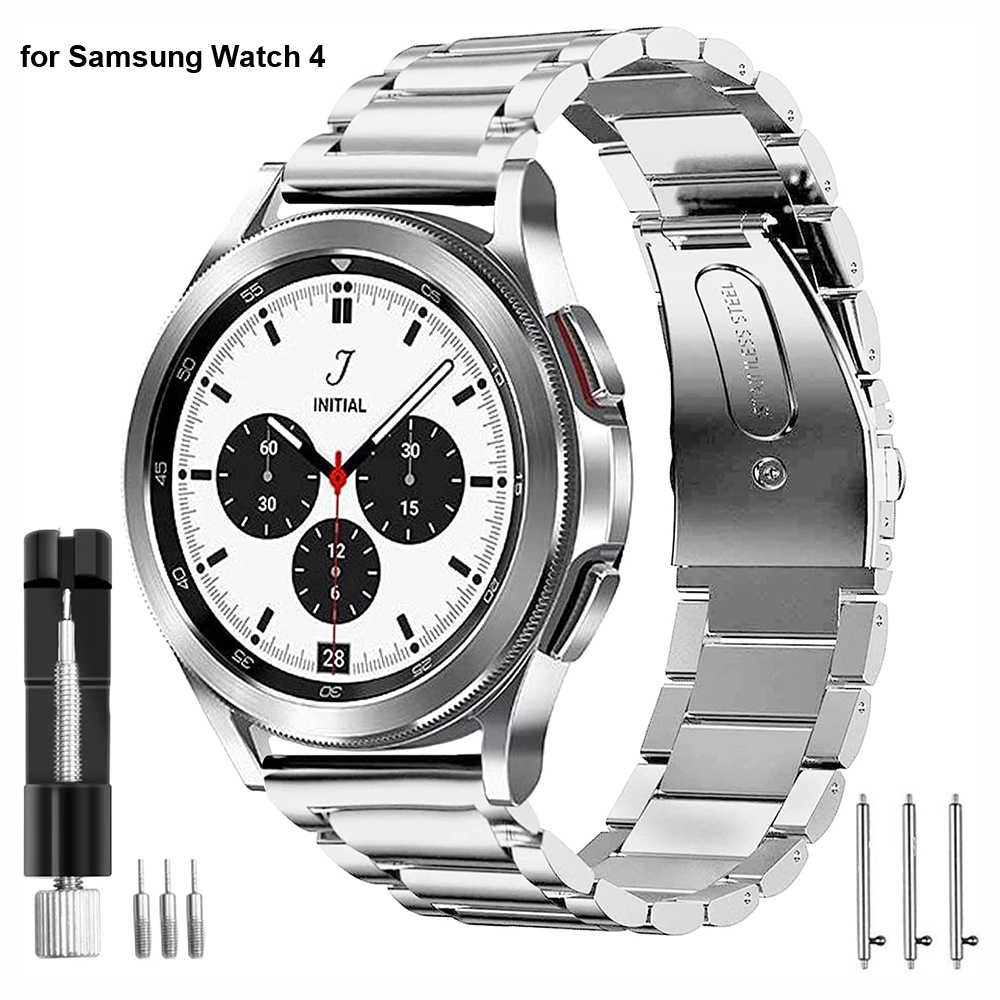 Compatible Con Samsung Galaxy Watch 4 Correas 40mm/44mm Classic 42mm/46mm ,  20mm Metal Acero Inoxidable Watch4 Para Hombres Y Mujeres