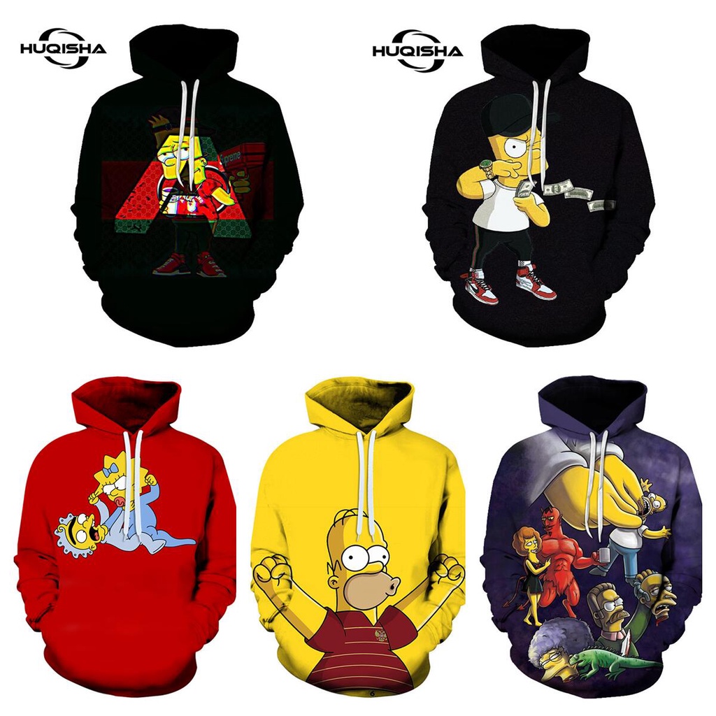 Ropa De Hombre Simpsons Sudaderas Con Capucha Hombres Mujeres De