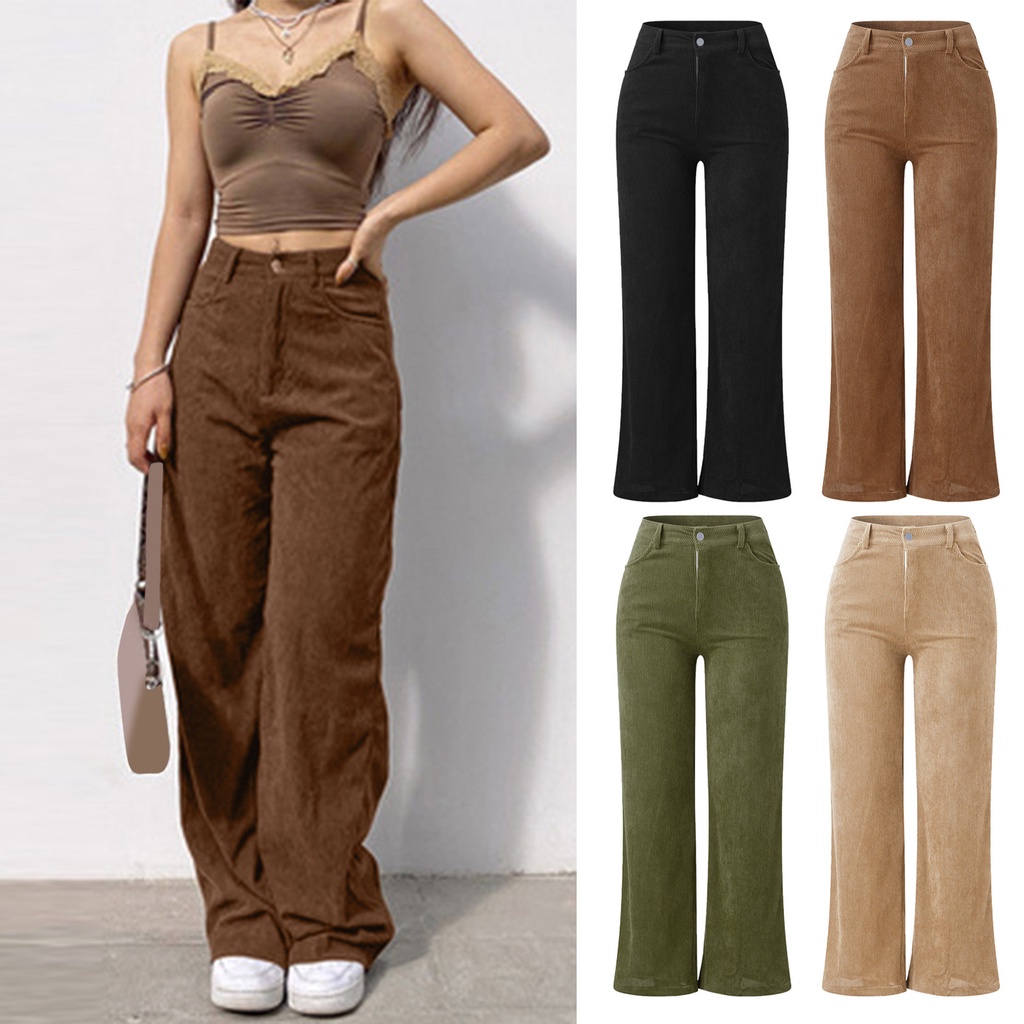 Pantalones de best sale pana anchos mujer