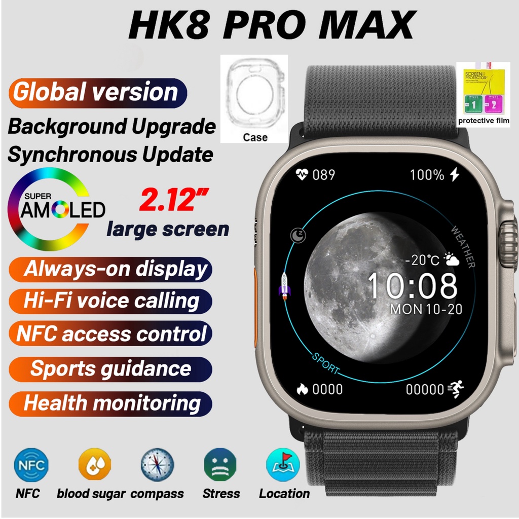 Hello Watch 3+ Amoled Smart Hombres H12 Ultra Plus 49mm 1 : 1 Serie 8  Brújula De Carga Inalámbrica Llamada Bluetooth 4GB Reloj Inteligente De  Música Local