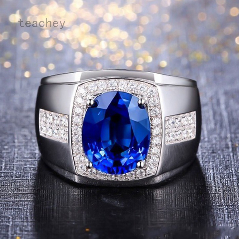 Anillo de plata con best sale piedra azul para hombre