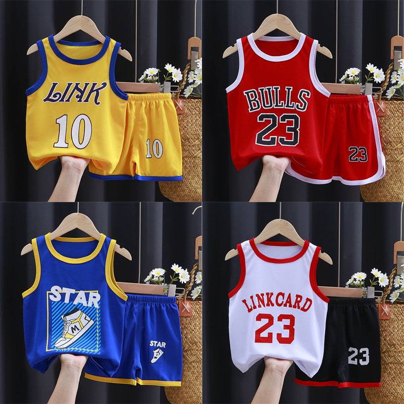 Conjunto Camiseta Baloncesto, Camiseta Sin Mangas Letras Niño Niña