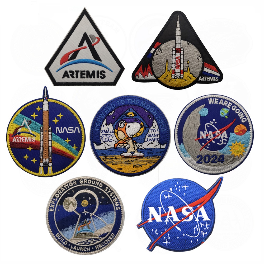 Parche De Campaña Espacial De NASA Va A La Luna 2024 Proyecto Artemis  Brazalete Gancho Y Bucle Táctico Applique