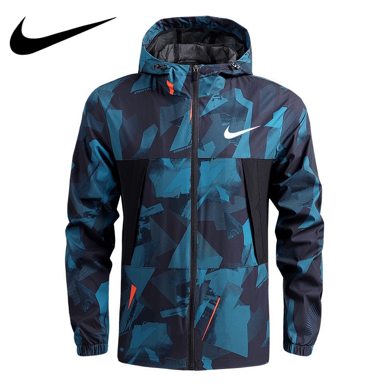 Nike Hombres Chaqueta Cortavientos Deportes Al Aire Libre Casual Camuflaje Impermeable De Calidad De Altura Con Capucha | Shopee