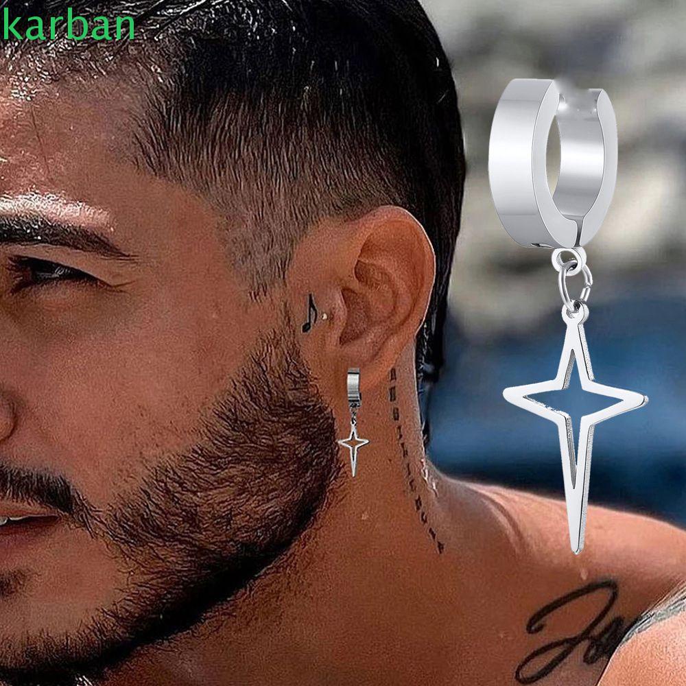 Arete De Clip De Cruz KARBAN Hip Hop Simple Gota Triángulo Hombre Falso  Piercing Sin Perforación | Shopee Colombia