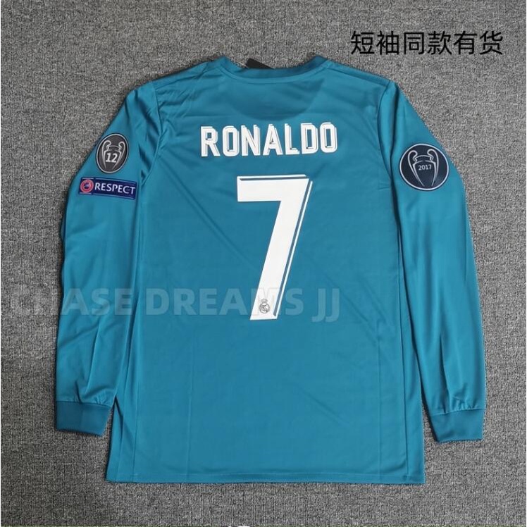 Camiseta De Fútbol Real Madrid (Cristiano Ronaldo 7) Azul Manga