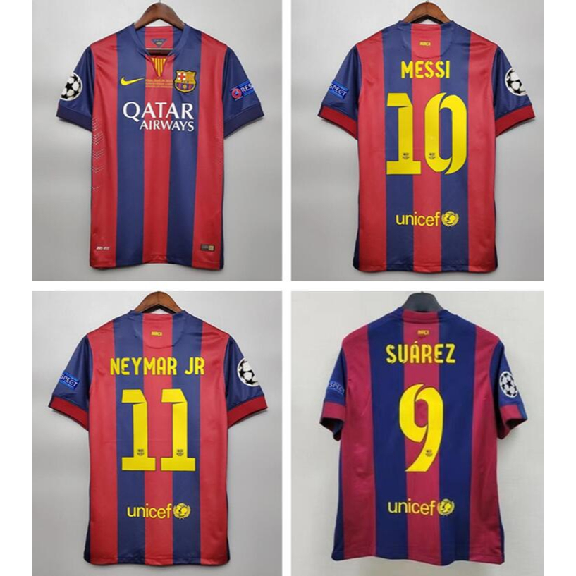 Camiseta De Fútbol retro 14 15 barcelona messi neymar jr home final Hombre  s-xxl