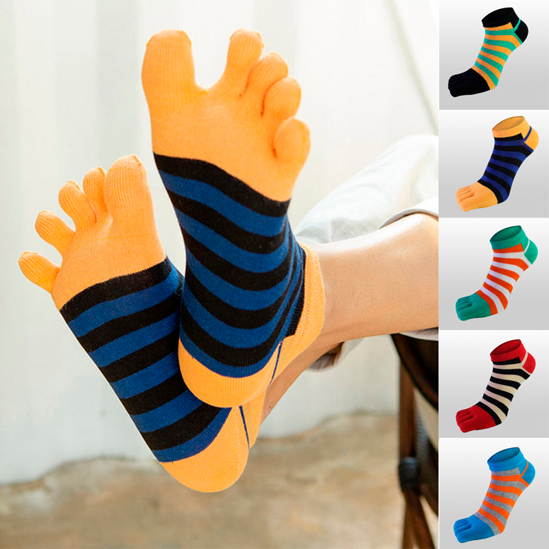 JJLEAF Calcetines de dedo del pie, 5 pares de calcetines de dedo del pie de  los hombres para correr de algodón calcetines de cinco dedos atléticos