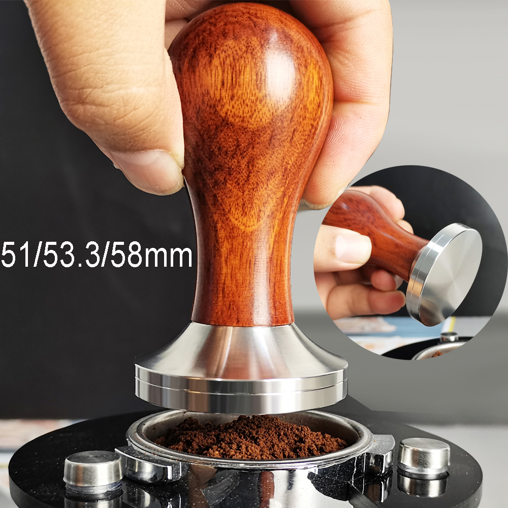 Set Barista 51mm En Madera, Tamper, Distribuidor