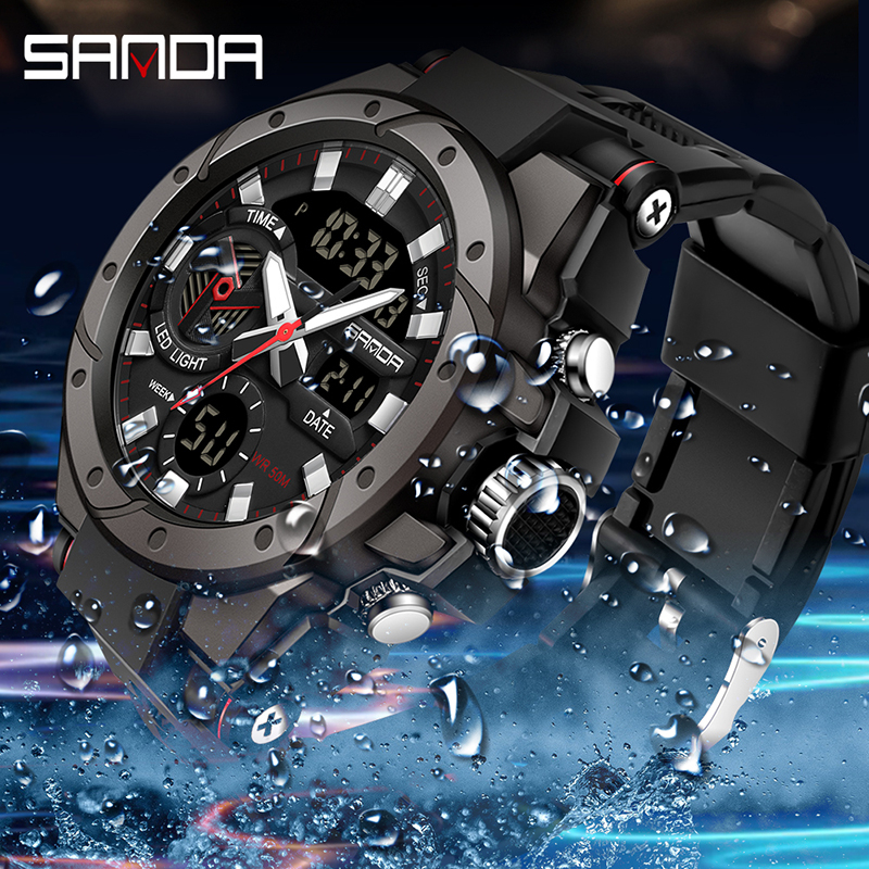 Sanda Reloj Militar Hombre, Estilo G Marca Deportes Led Digital 50m Reloj  Impermeable, Descuentos