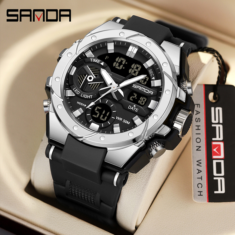 Sanda Fashion Watch, Impermeable Reloj Deportivo Multifuncional