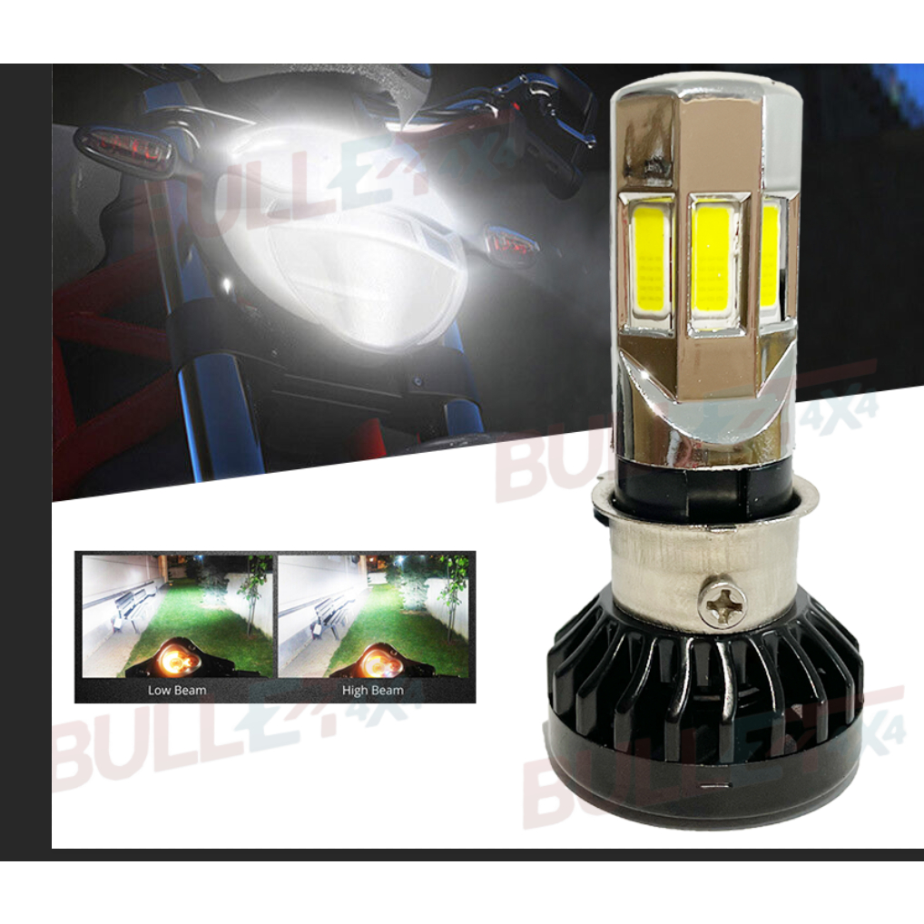 Comprar Bombillas LED H4 para faros de motocicleta Ba20D H6 H4 Hi-Lo 3200LM  6000K, lámpara Led para Moto, iluminación HS1, luces para coche eléctrico