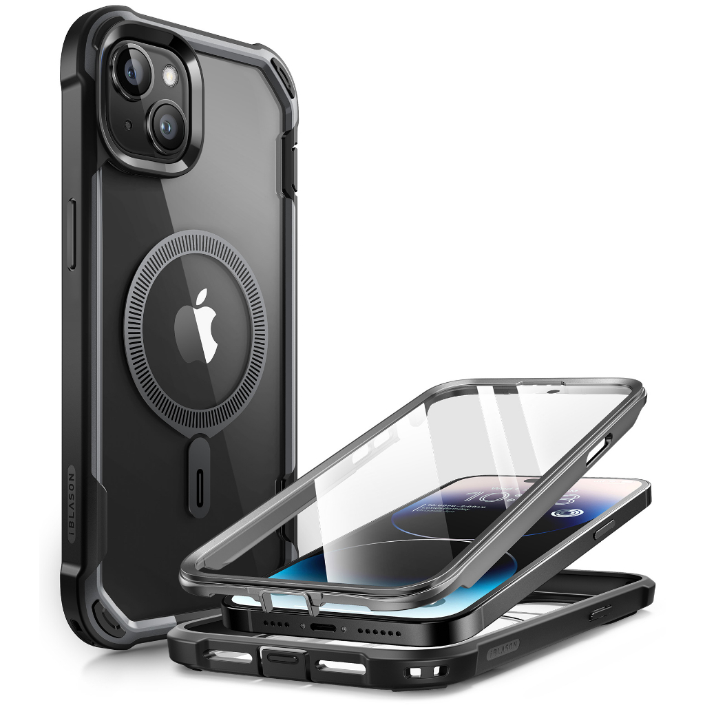 SURITCH Funda transparente para iPhone 14 Plus de 6.7 pulgadas (solamente),  [protector de pantalla integrado] carcasa rígida protectora de cuerpo