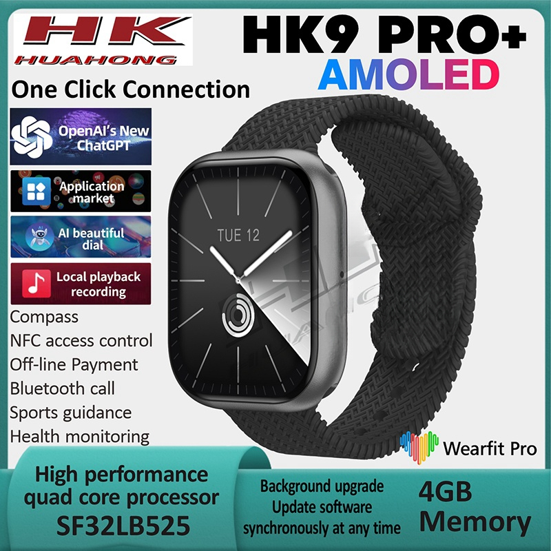 AMOLED HK9 Pro Plus Ultra 2 Smartwatch 2GB De Almacenamiento HK8 Max Gen2  Reloj Actualizado 9 NFC Relojes Inteligentes Para Hombres PK Hello Watch 3