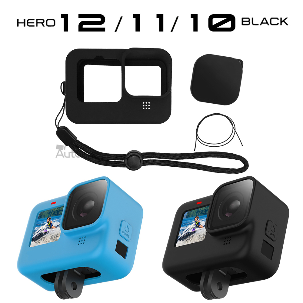 Kit de accesorios para Gopro Hero 12, 11, 10, 9, bolsa de transporte negra,  carcasa impermeable