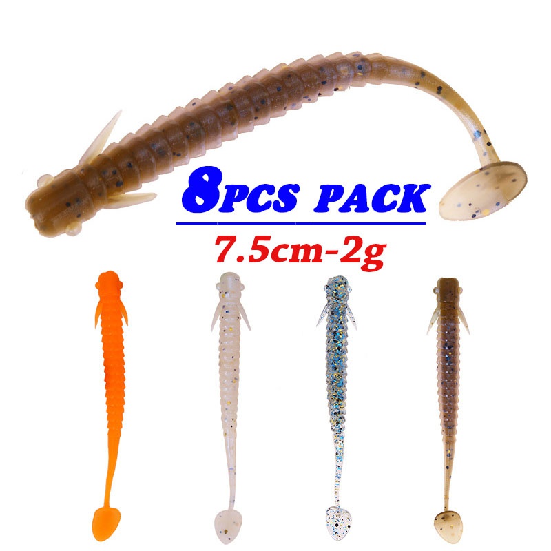 Señuelos De Pesca De Agua Cebos Silicona Con Ganchos Para Camarones - 5  PACK