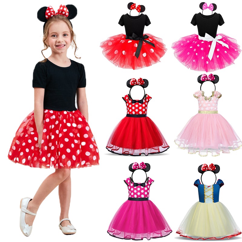 Mini vestido de ratón para niña de 2 a 10 años, disfraz de princesa Cosplay  para niñas, niños, cumpleaños, fiesta de Navidad, vestidos de Minnie, ropa  3T Gao Jinjia LED