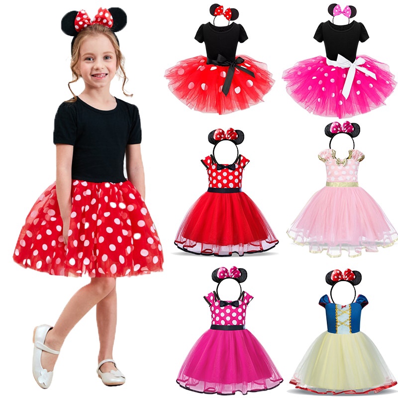 Vestido de Minnie Mouse para niñas pequeñas, ropa de 1, 2, 3, 4, 5, 6, 7  años, disfraz de Halloween para niños, vestido de fiesta de navidad -  AliExpress