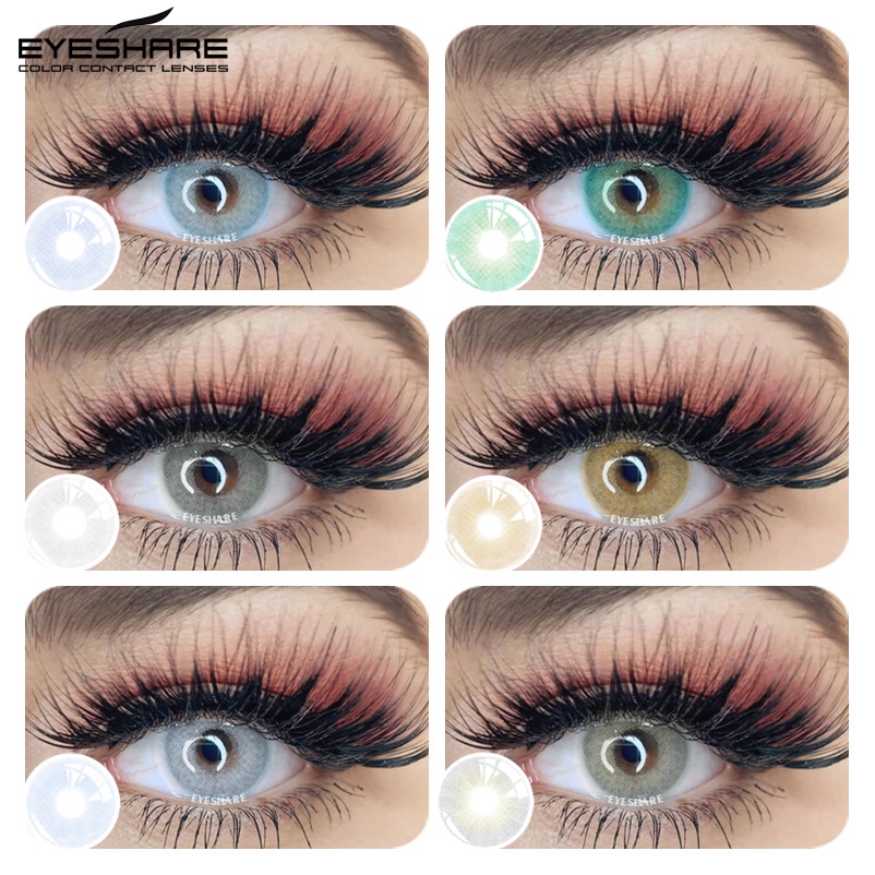 EYESHARE Lentes De Contacto De Color Natural 2 Piezas De Contactos  Coloridos Para Cosméticos De Ojos Marrones Maquillaje