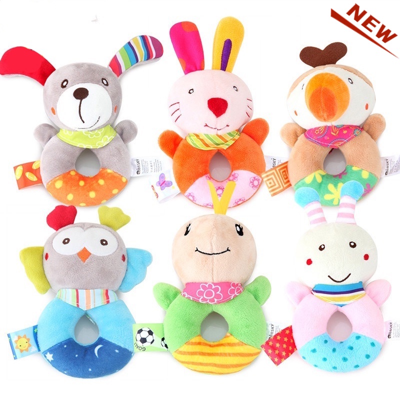 Sonajeros de mano de dibujos animados para bebés, juguete de peluche para 0  3 6 9 meses, sonajero de peluche suave para niñas y niños pequeños (león)  JAMW Sencillez