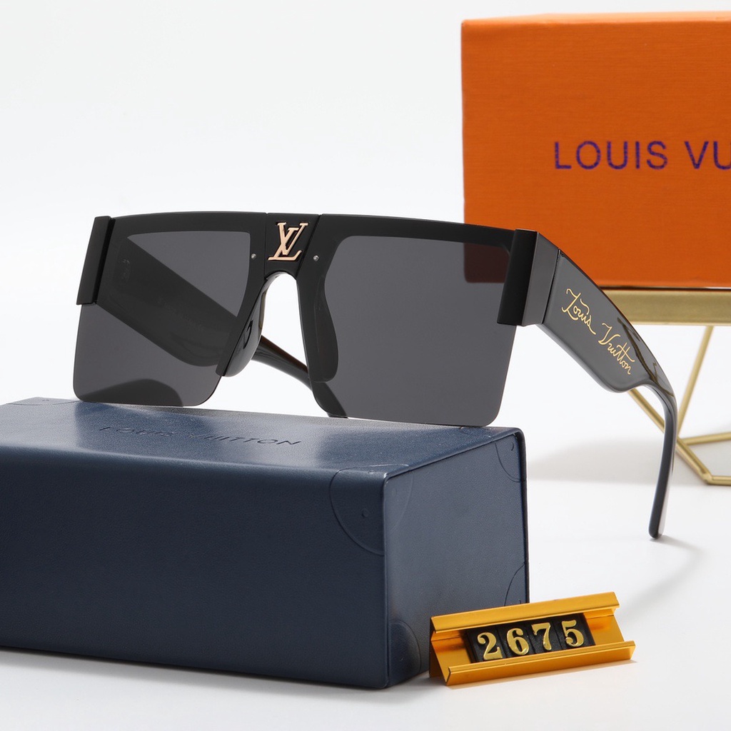 2021 Louis Vuitton LV Nueva Moda Decorativa Metal Hombres Gafas De Sol  Irregular Marco Grande Mujeres Uv400 Z1403E