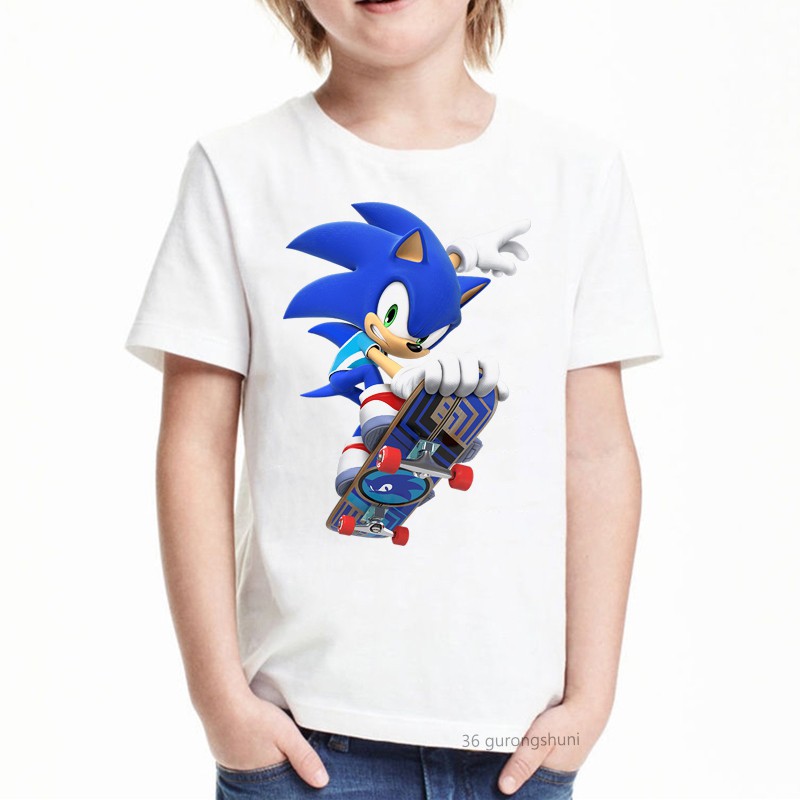 Ropa De Verano Ni os Sonic the hedgehog Camiseta Ni o Impresi n De