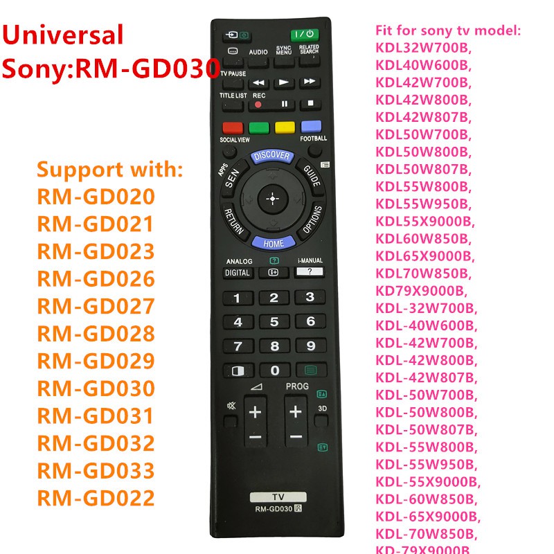 Mando a distancia RM-GD030 para televisor inteligente SONY, nuevo mando a  distancia para RM-GD023