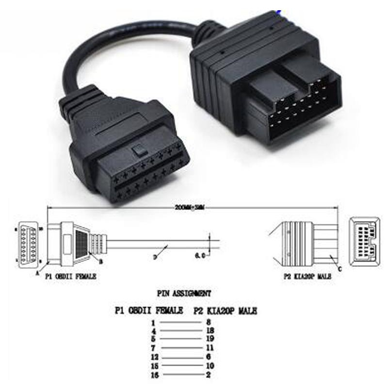 Automóvil OBD2 Conector de carcasa macho para Elm327 Bluetooth y Gps  Herramienta de diagnóstico de 16