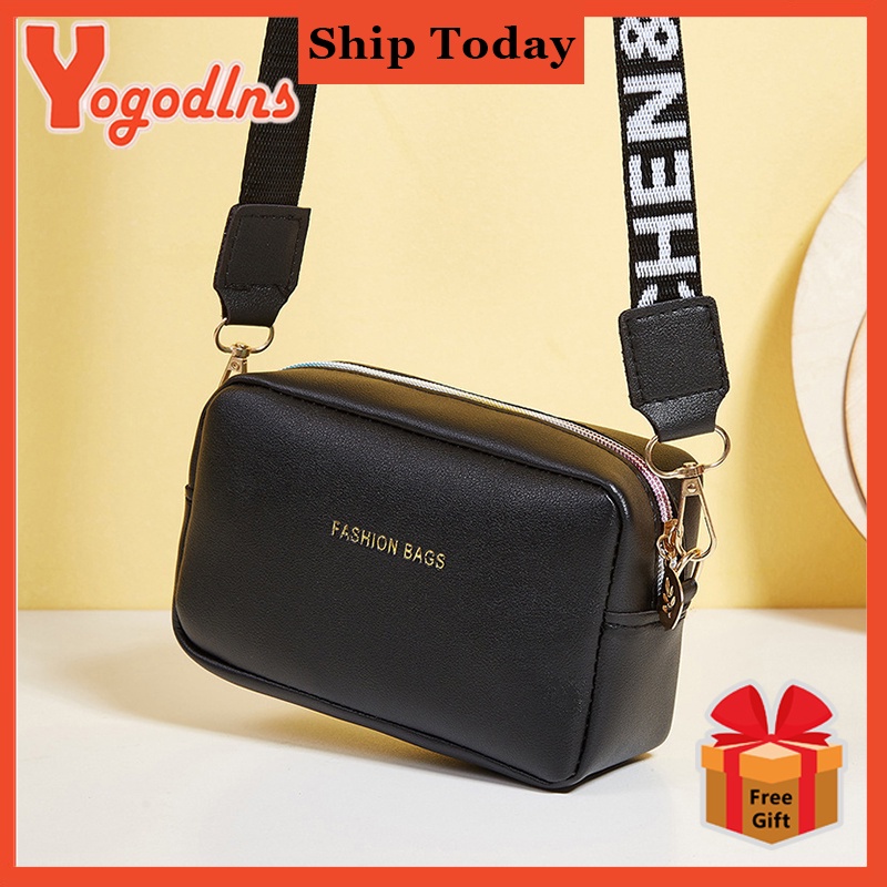 Comprar Yogodlns Bolso Negro Vintage para Mujer Bolso Bandolera de Cuero  Suave Correa Ancha para el Hombro