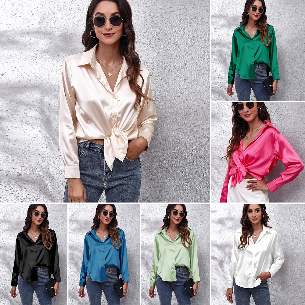 Camisas en satin para mujer new arrivals