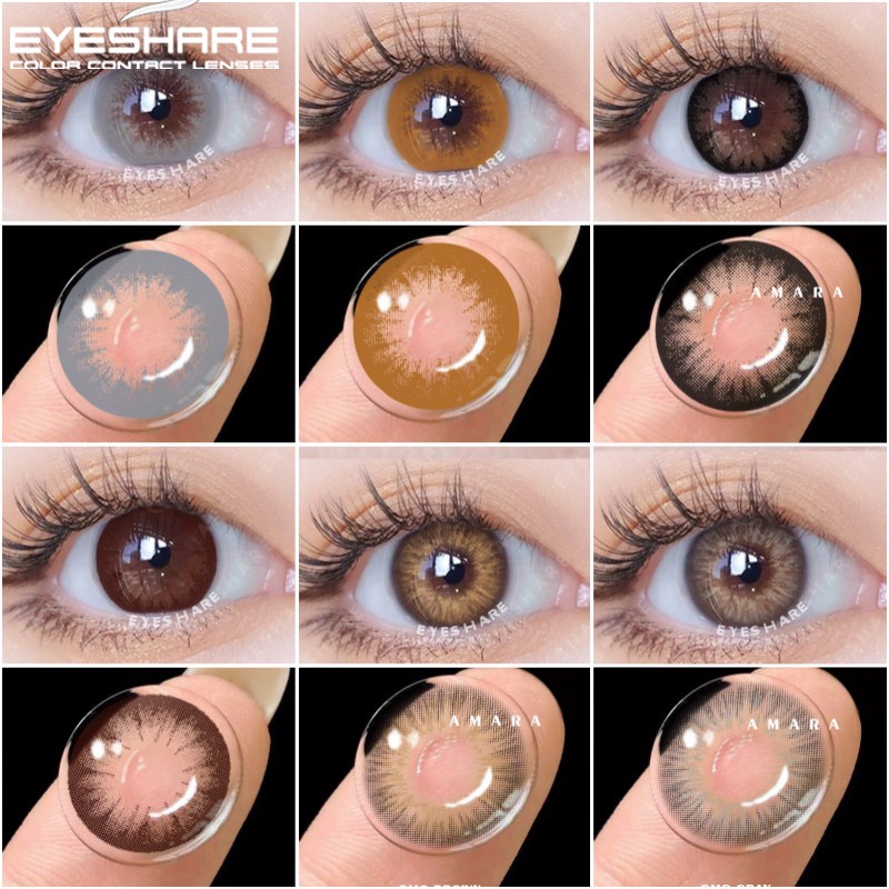 EYESHARE Lentes De Contacto De Color Natural 2 Piezas De Contactos  Coloridos Para Cosméticos De Ojos Marrones Maquillaje