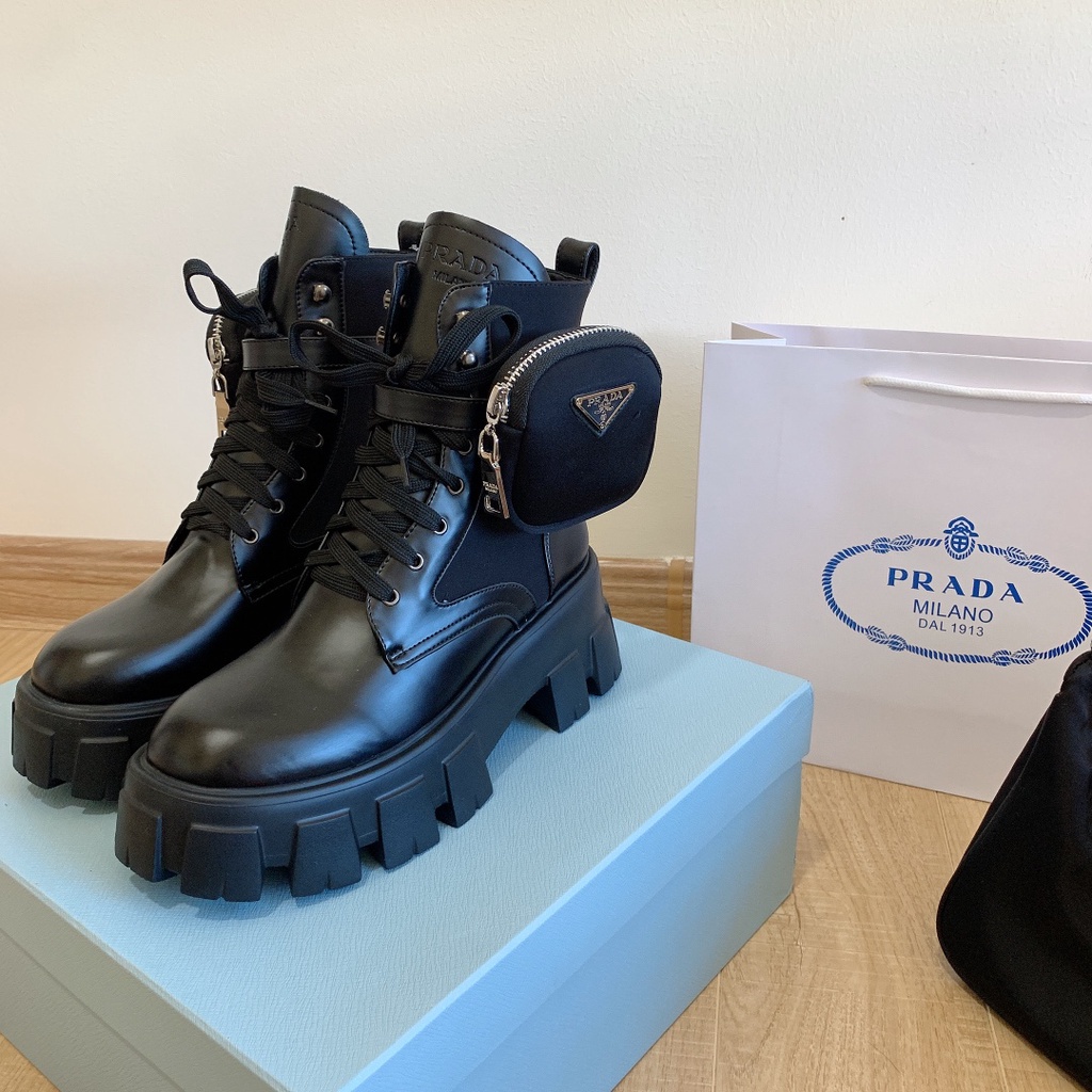 Prada Martin Botas Altas Negras Para Mujer Shopee Colombia