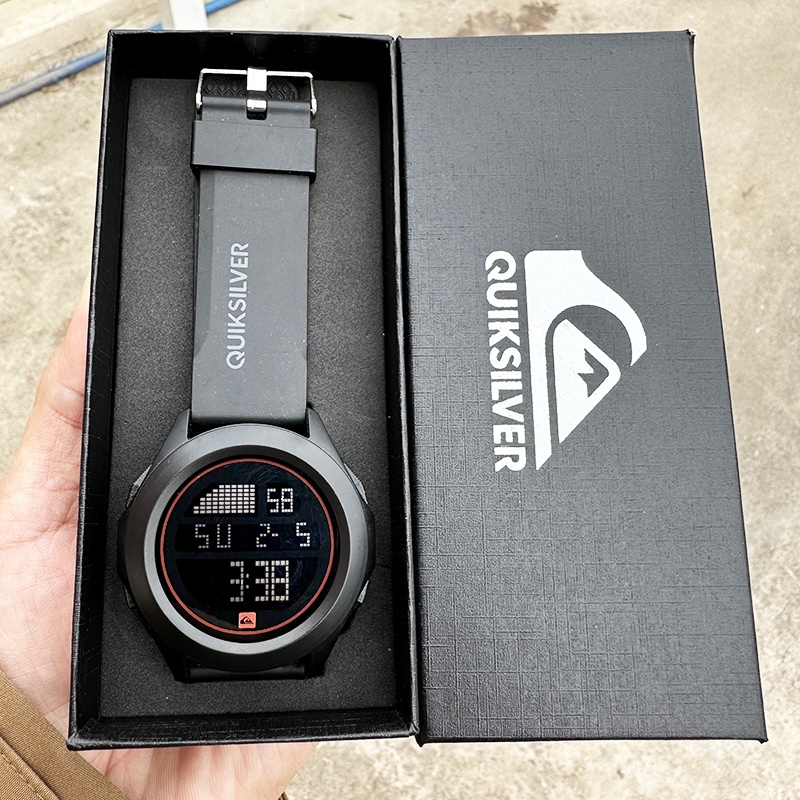 Quiksilver Reloj Digital De Goma De Los Hombres Deporte Moda