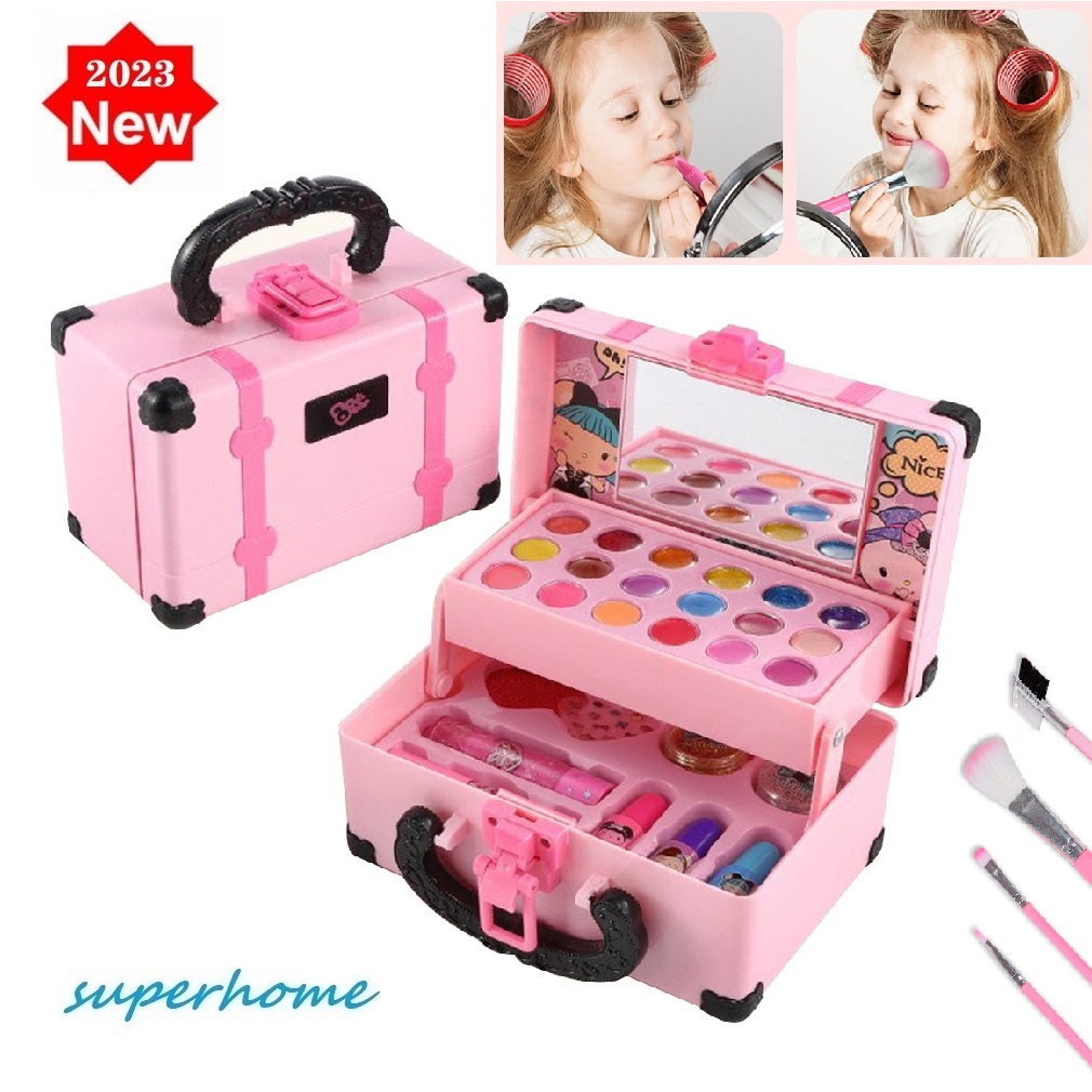 Juguetes de maquillaje para niñas – Maquillaje seguro y lavable para niños,  kit de maquillaje para niñas, kit de maquillaje real para niñas pequeñas