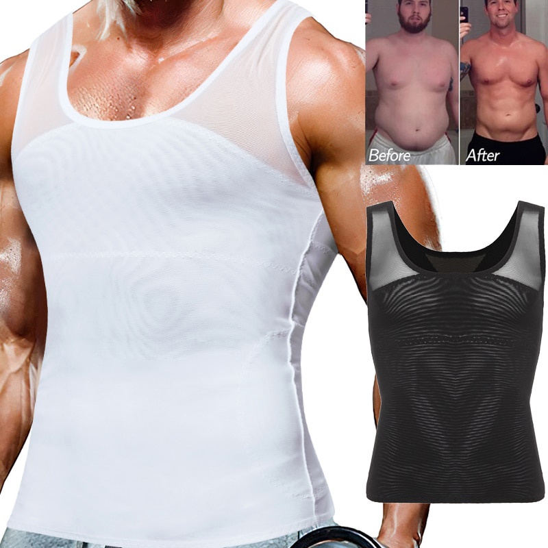 Camiseta de control de postura adelgazante para hombre, camiseta de  corrección de espalda, camisetas sin mangas para Abdomen - AliExpress