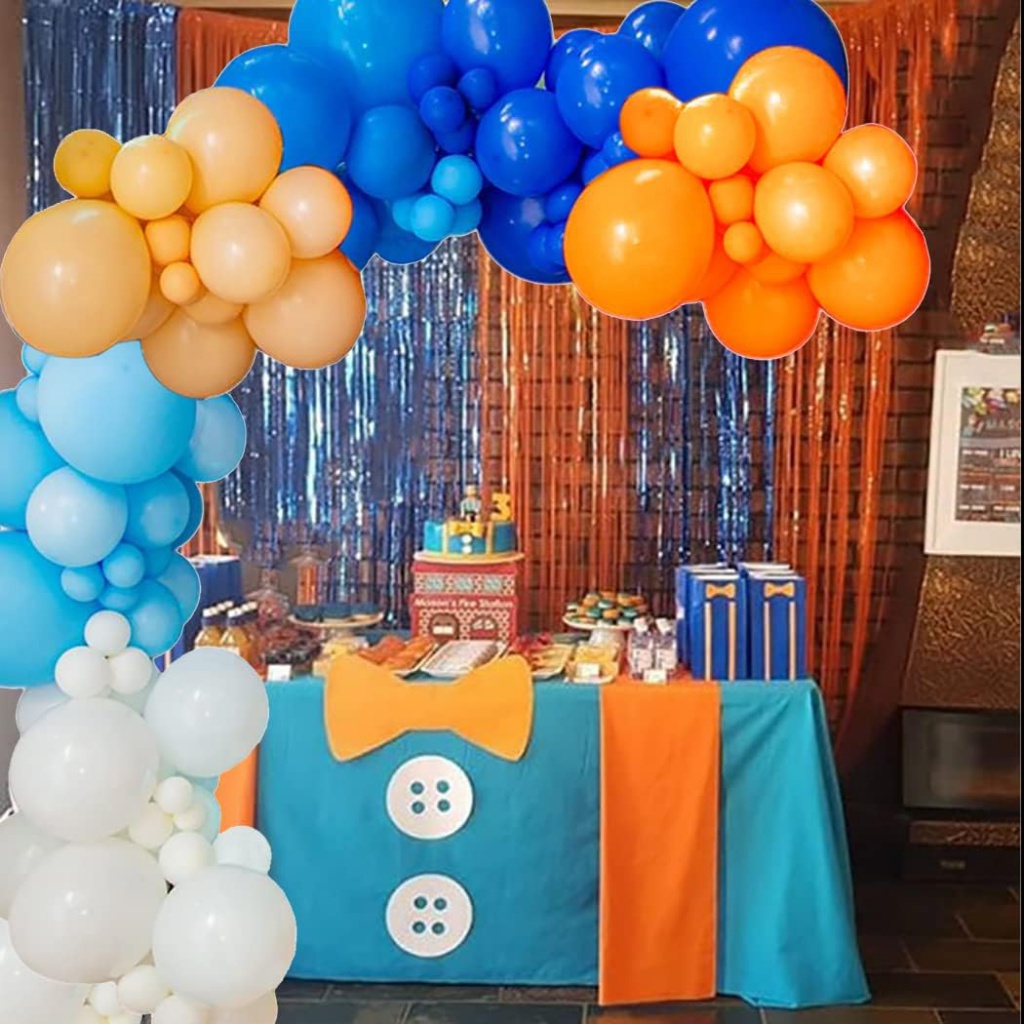 Globo de cumpleaños para niño de 4 años, decoraciones de cumpleaños azules  de 4 años, globos de cump JM