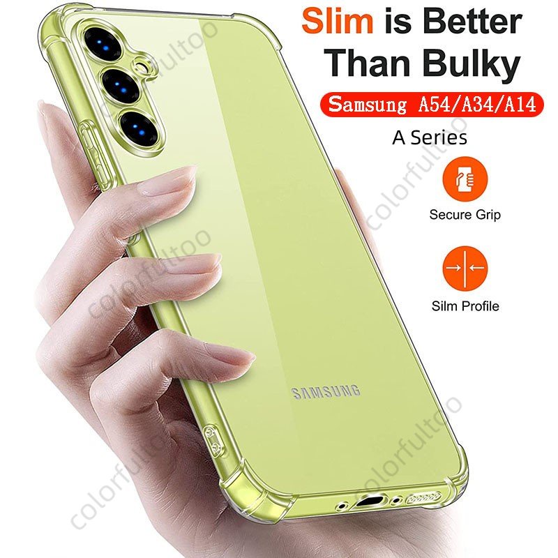 Funda para Samsung Galaxy A34 5G, protección contra caídas, arañazos,  huellas dactilares, parte trasera de acrílico duro, TPU suave, delgada,  para