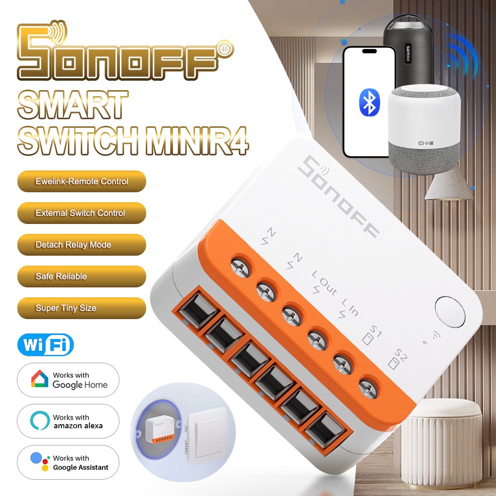 MINIR4 Smart Switch WIFI, Interruptor Inteligente de Luz Alexa