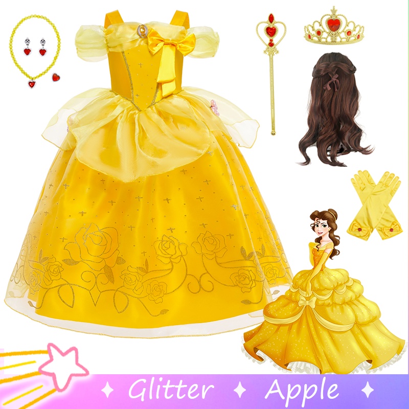 Princesa con 2025 vestido amarillo