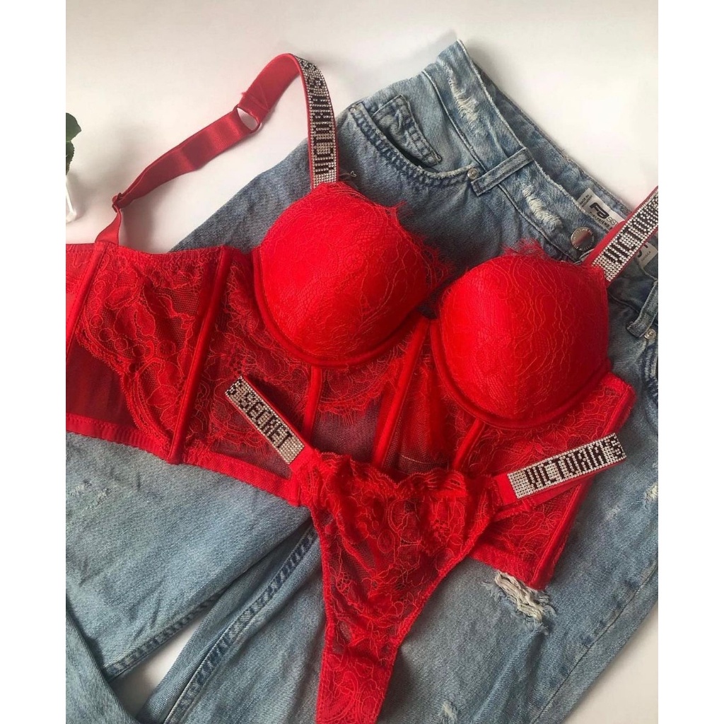 Victoria Secret (2pice) Ropa Interior + Bragas 2023 Nuevo Diseño