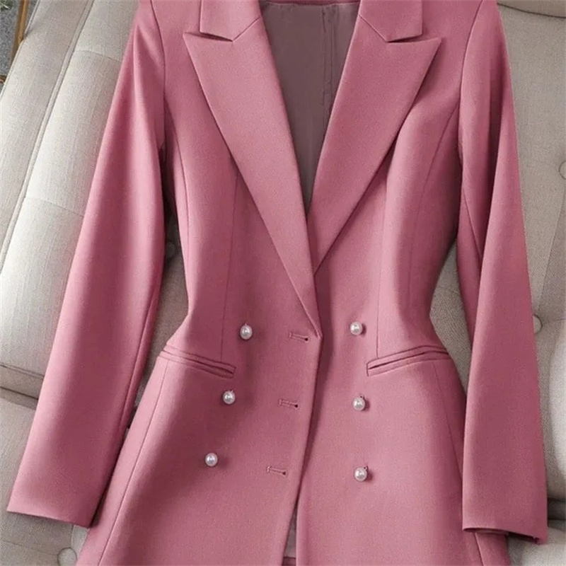  Blazer para mujer, primavera, otoño, casual, talla grande, a la  moda, básica, entallada, color sólido, abrigo de oficina, color rosa, XL :  Ropa, Zapatos y Joyería