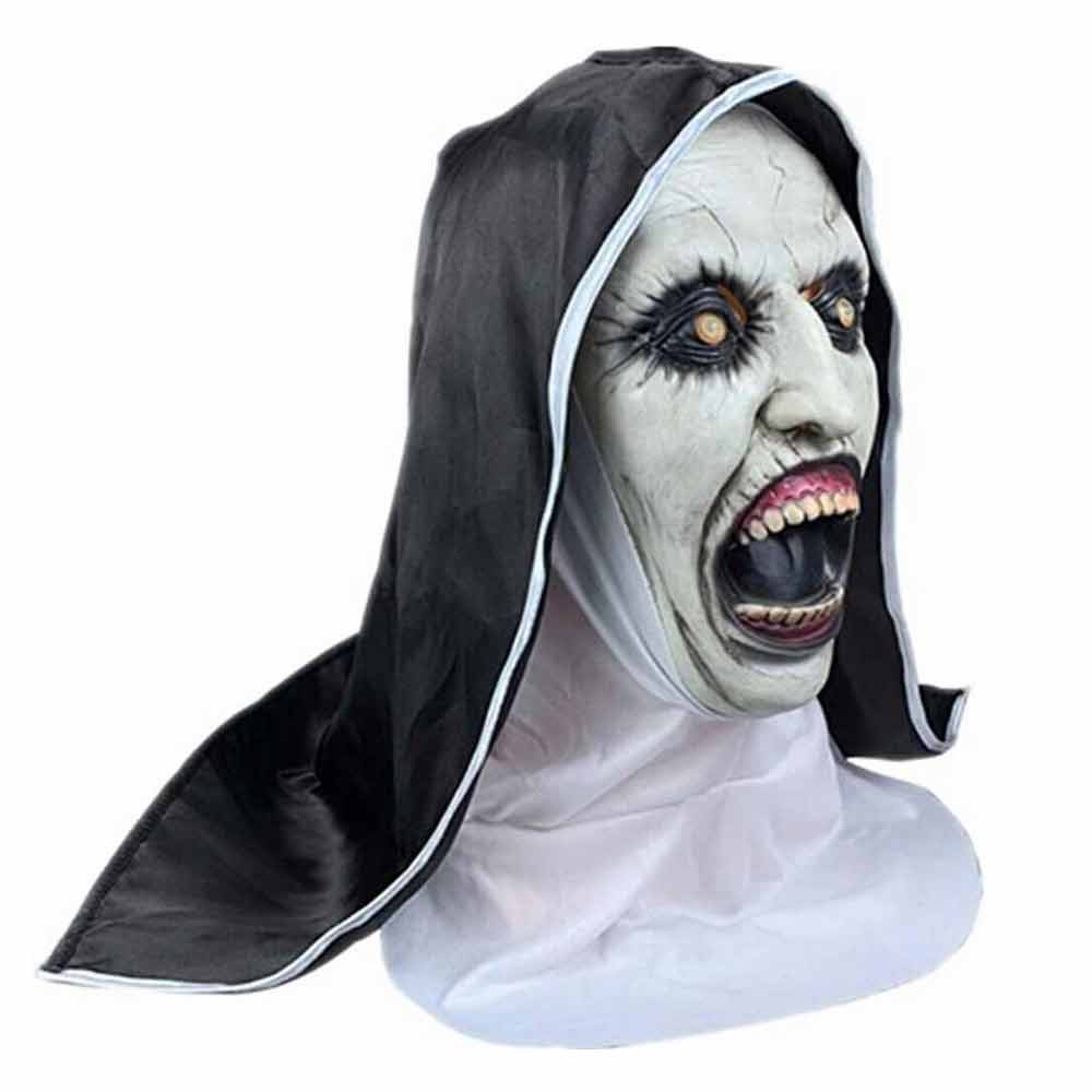 La Máscara De Terror Con Pañuelo Valak Cosplay Para Halloween Disfraz Monja  Látex | Shopee Colombia